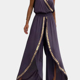 Lorena - Vestido Mono con Detalles Dorados