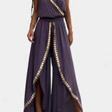 Lorena - Vestido Mono con Detalles Dorados