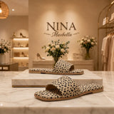 Elisabete - Mocasines planos con estampado de leopardo
