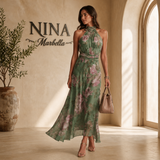 Ana - Vestido maxi plisado
