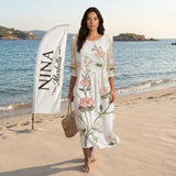 Ariana - Vestido con Estampado de Plantas y Flores