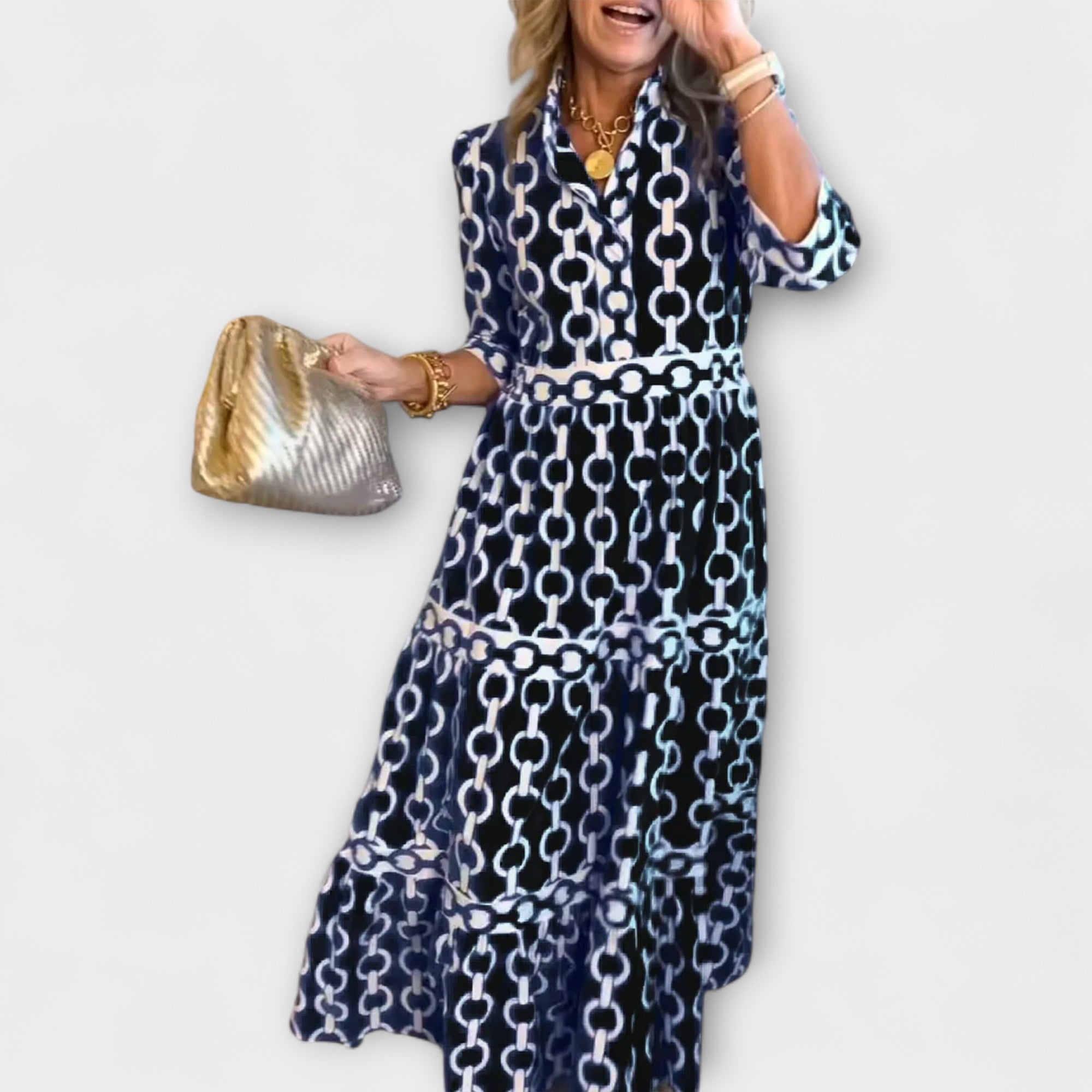 Sofía - Vestido Midi con Cadenas