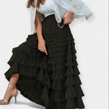 Falda Elegante con Detalle de Tul