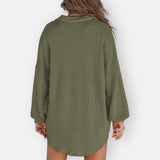 Inês - Blusa Túnica Ligera Cuello en V con Botones