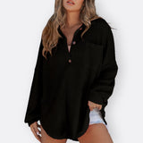 Inês - Blusa Túnica Ligera Cuello en V con Botones