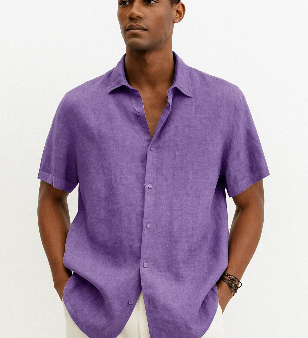 Camisa de Botón - Cuello Abierto