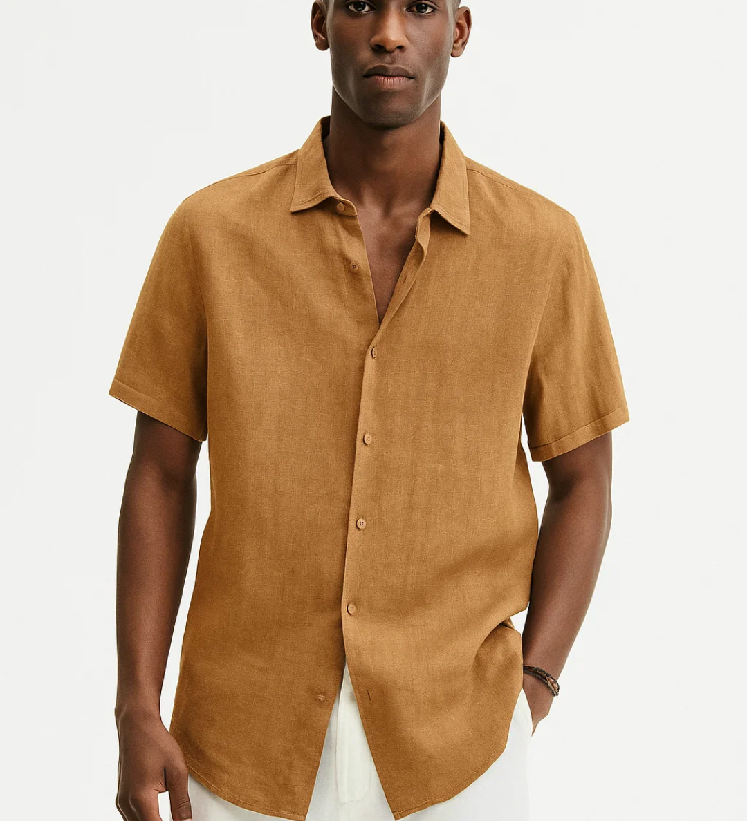 Camisa de Botón - Cuello Abierto
