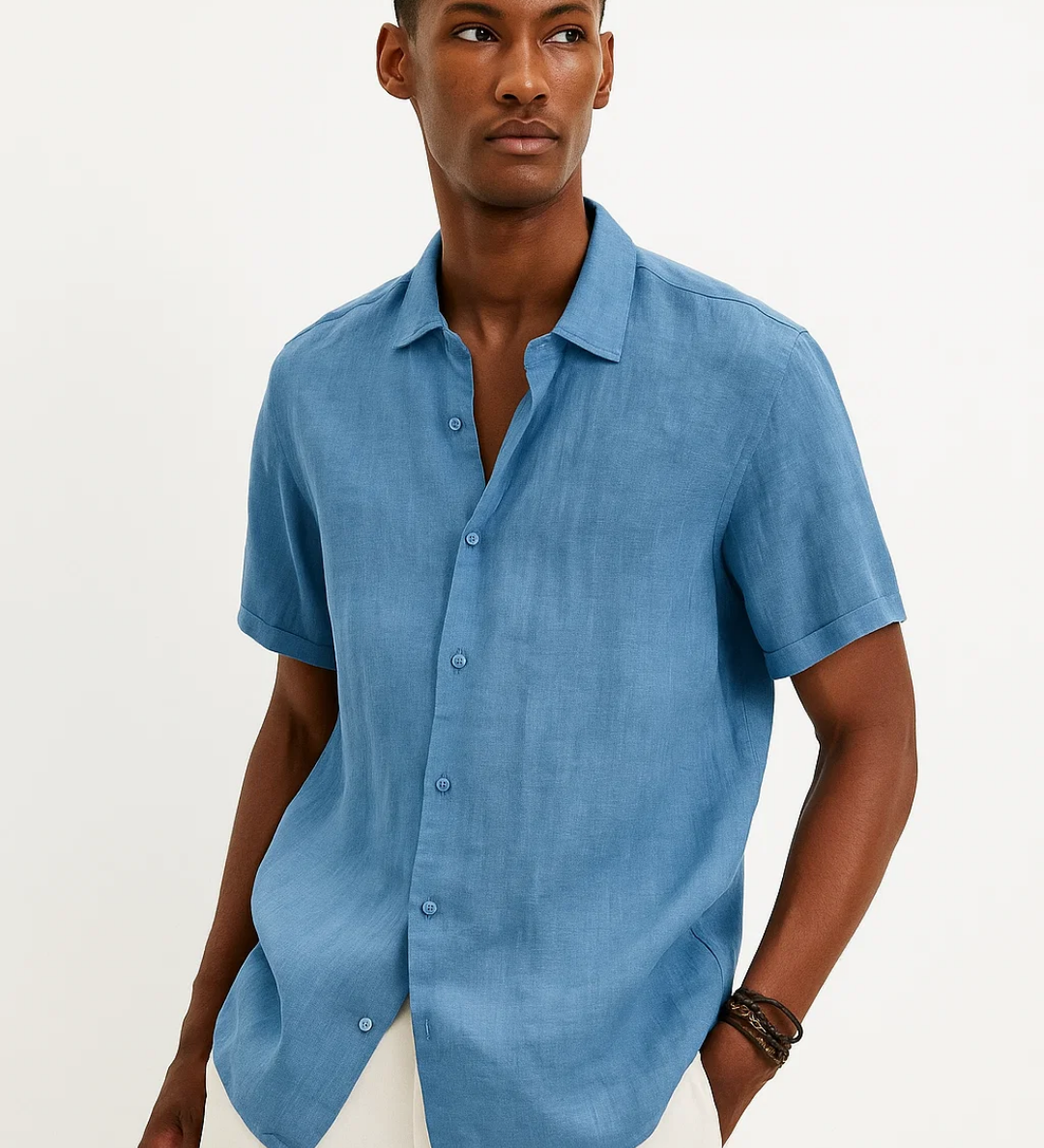 Camisa de Botón - Cuello Abierto