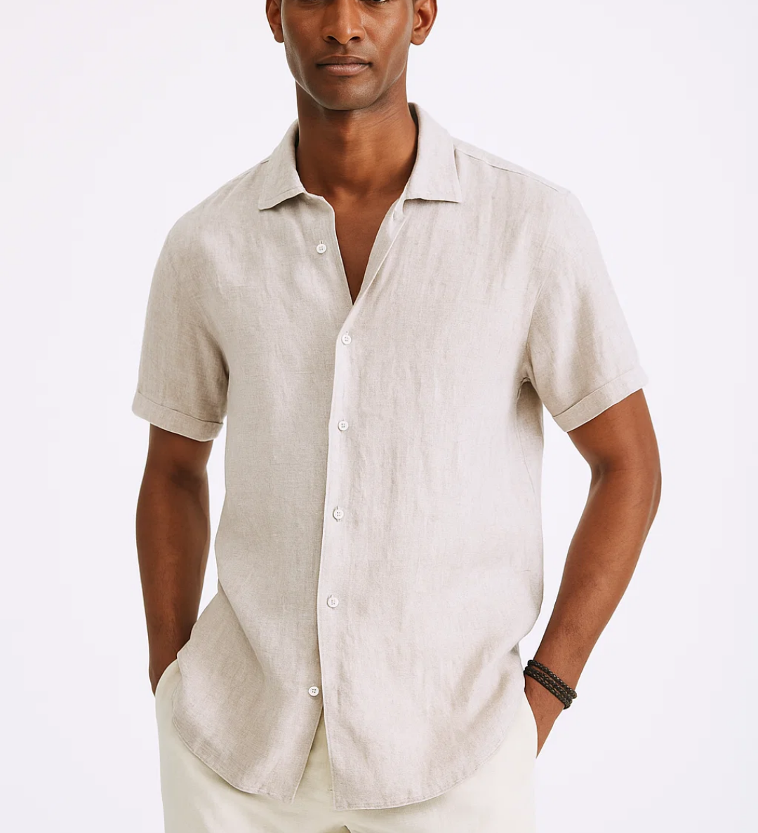 Camisa de Botón - Cuello Abierto