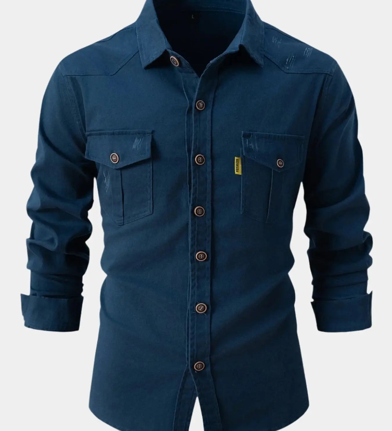 Camisa de Mezcla de Denim - Botones