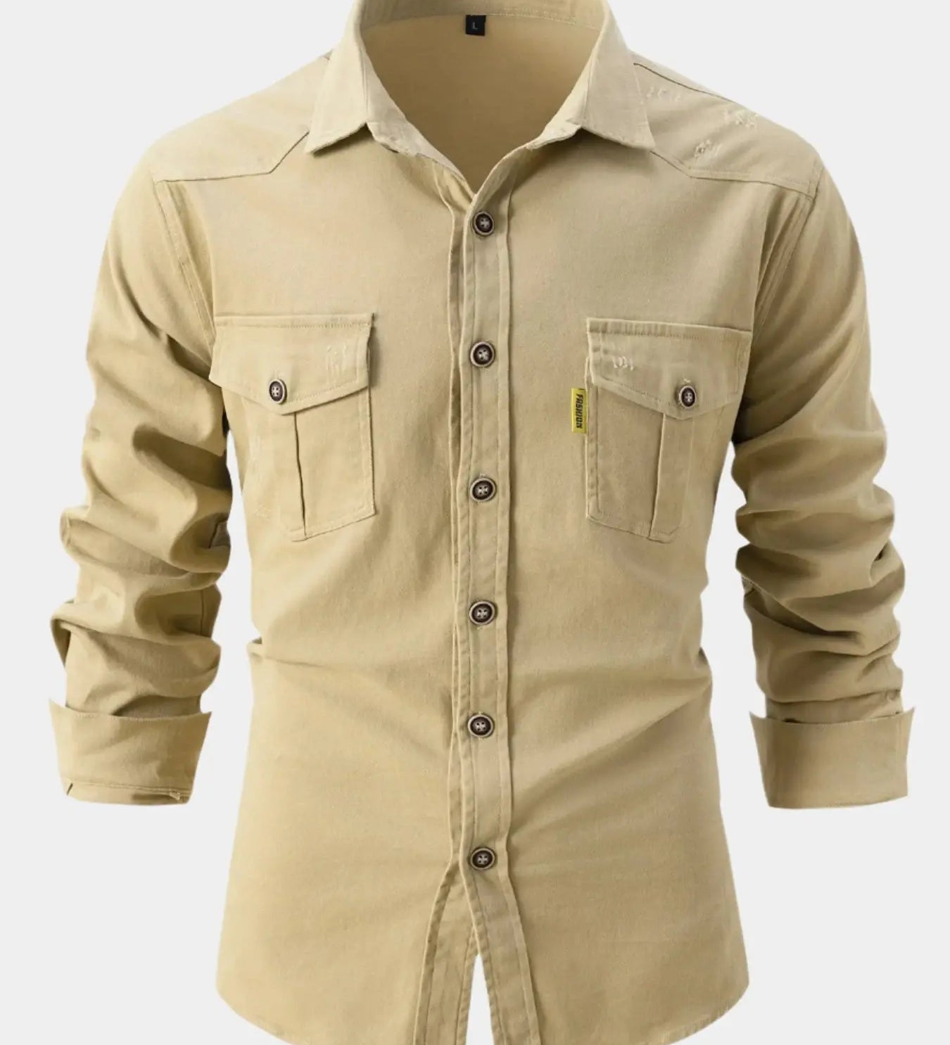 Camisa de Mezcla de Denim - Botones