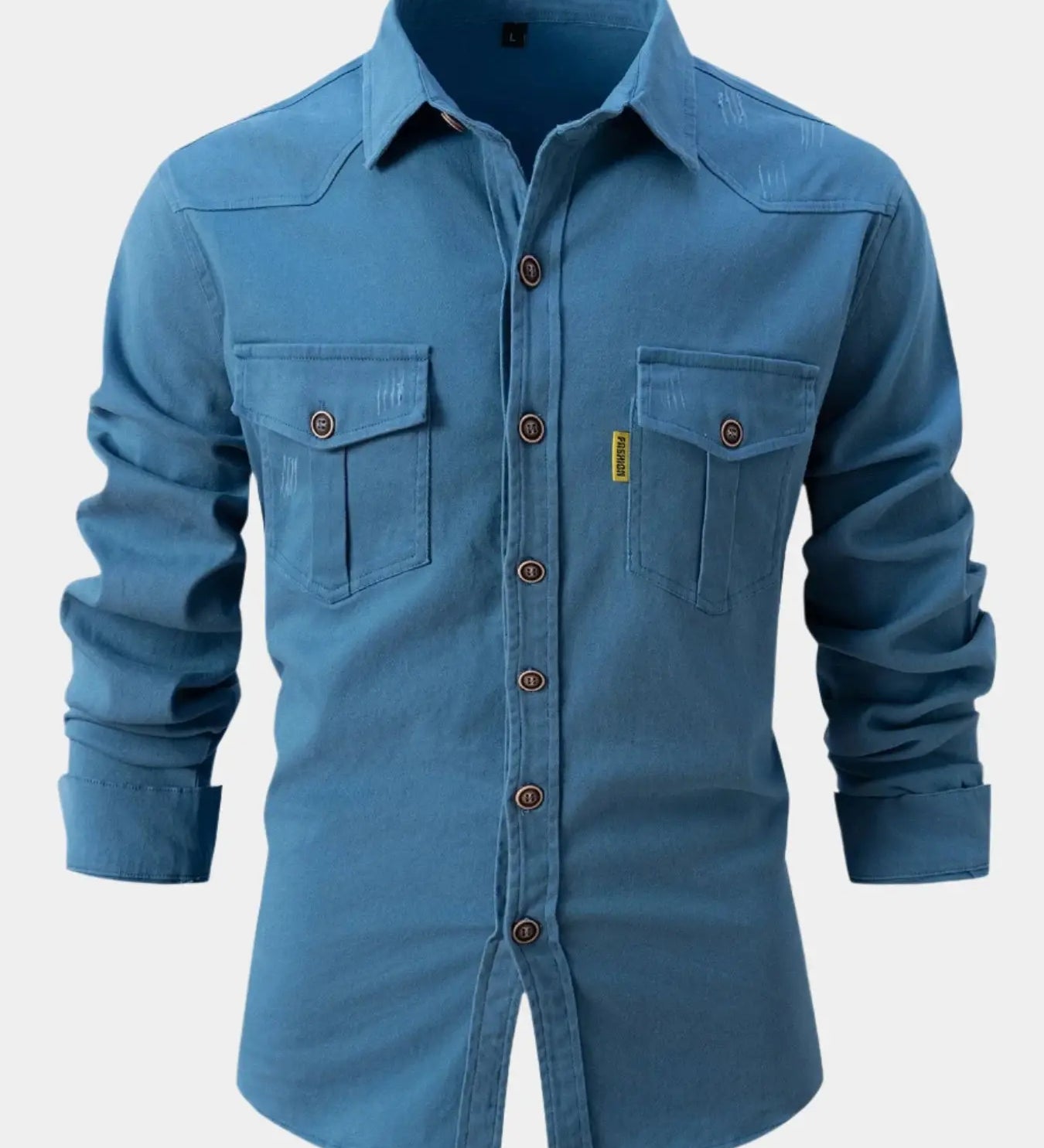 Camisa de Mezcla de Denim - Botones