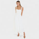 Maribel - Vestido Midi de escote cuadrado