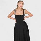 Maribel - Vestido Midi de escote cuadrado