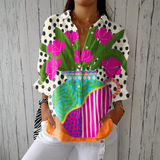 Odete - Blusa Estampada Vaso Floral