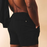 Shorts de baño lisos de secado rápido en negro