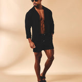 Shorts de baño lisos de secado rápido en negro
