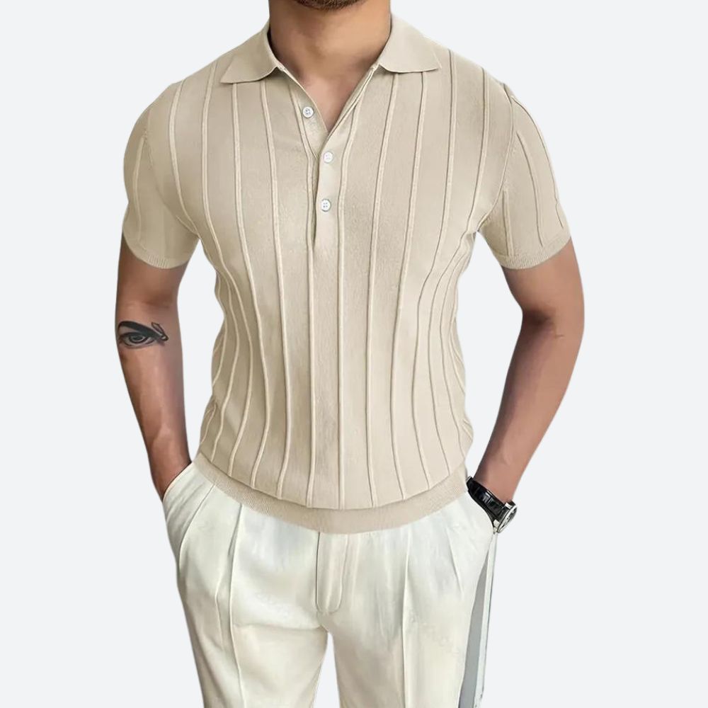 Camisa Polo - Mezcla Elástica Cuello en V