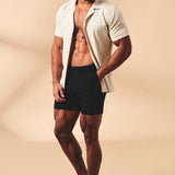 Pantalones de Baño Híbridos de Secado Rápido con Ajustadores Laterales en Negro