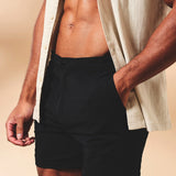Pantalones de Baño Híbridos de Secado Rápido con Ajustadores Laterales en Negro