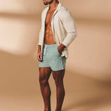 Shorts de baño lisos de secado rápido en Salvia