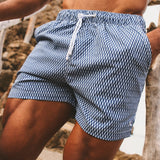 Shorts de baño impresos Micro Geo de secado rápido en azul