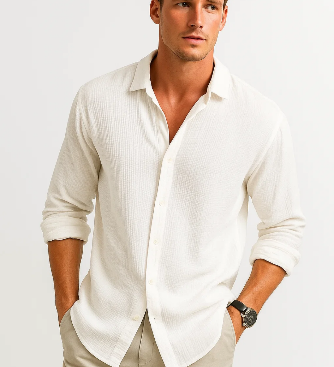 Camisa - Cuello Inteligente Botón Completo
