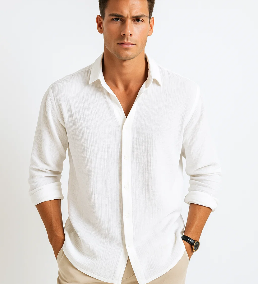 Camisa - Cuello Inteligente Botón Completo