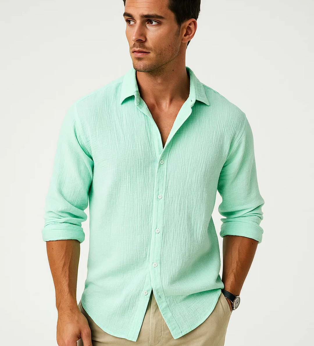 Camisa - Cuello Inteligente Botón Completo