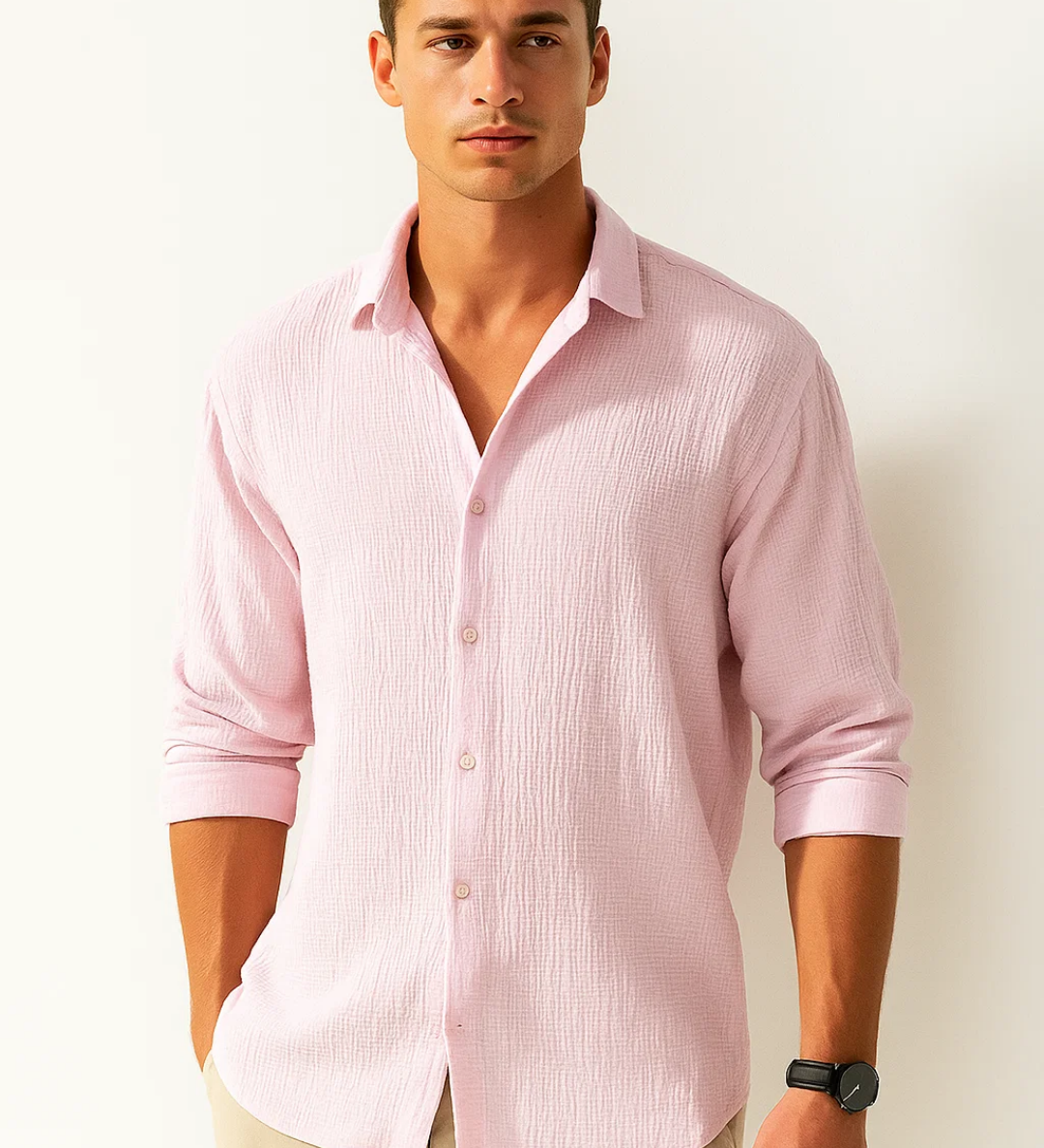 Camisa - Cuello Inteligente Botón Completo