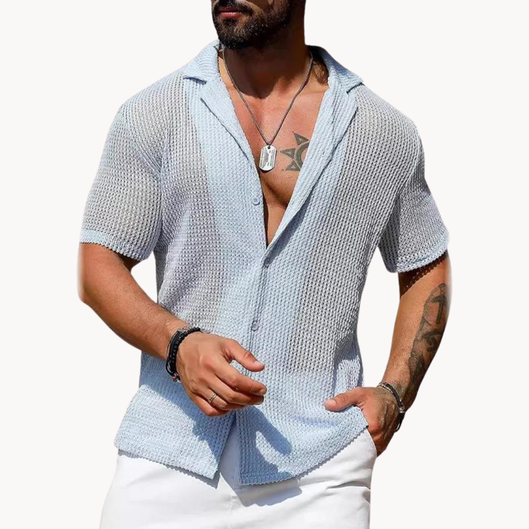Camisa de Manga Corta - Malla Hueca