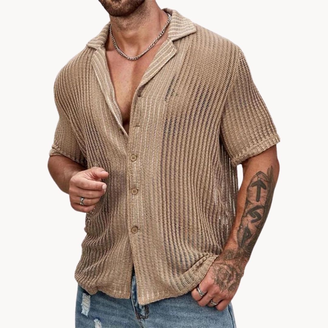 Camisa de Manga Corta - Malla Hueca