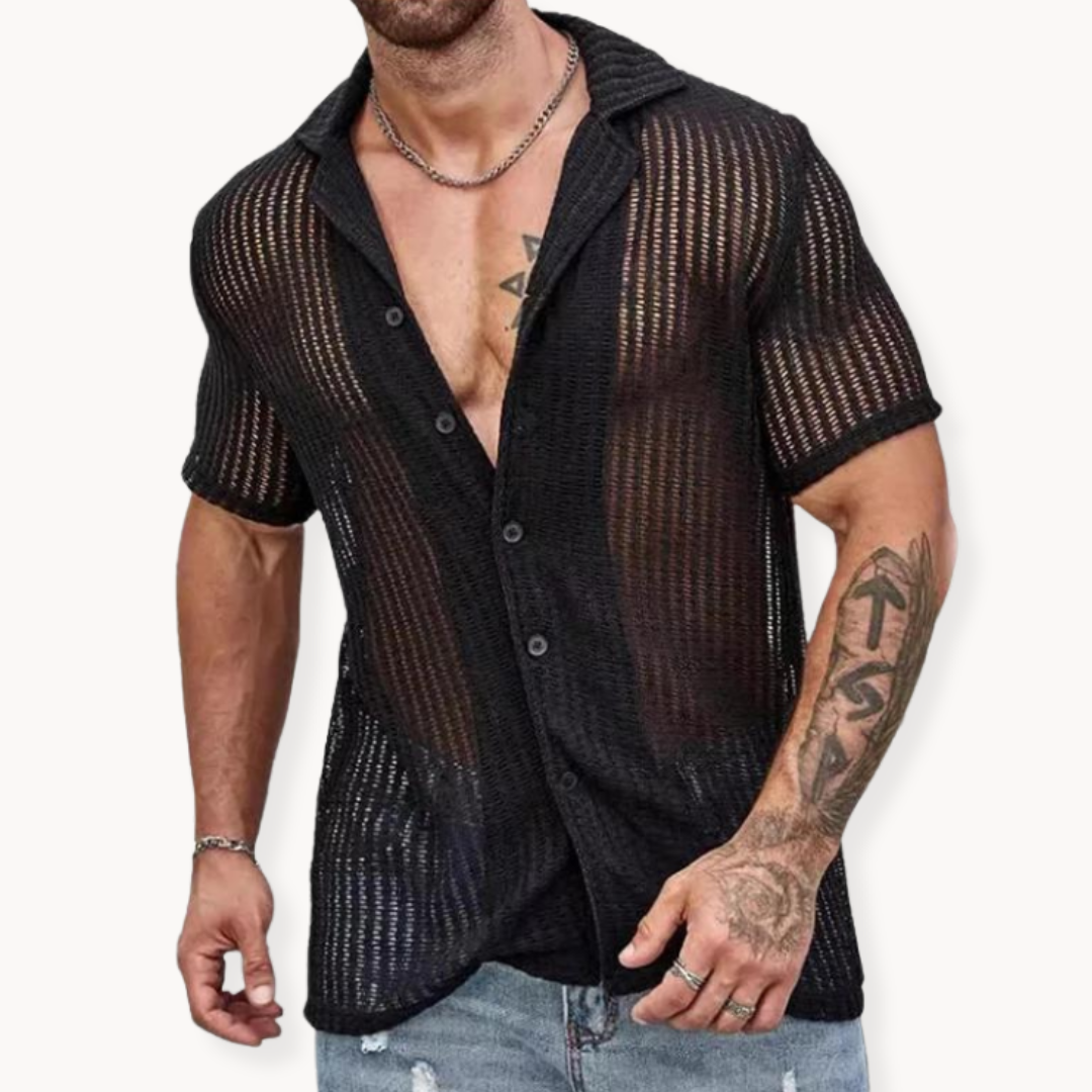 Camisa de Manga Corta - Malla Hueca