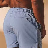 Pantalones de baño lisos de secado rápido en azul suave