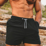 Pantalones de baño de secado rápido con ribete en negro y grafito