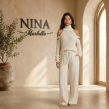 Sara - Conjunto moderno de malla y lino