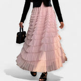 Falda Elegante con Detalle de Tul