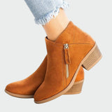 Botas ortopédicas de cuero premium con tacón para el invierno