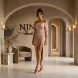 Natália - Vestido chic con hombros descubiertos