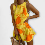 Sofia - Vestido Corto Estampado de Cangrejos