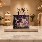 Bolsa Artesanal Acolchada - Colibríes y Orquídeas