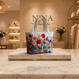 Bolso Acolchado - Jardín de Tulipanes