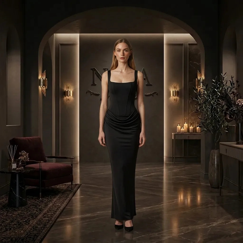 ISABEL - Maxi Vestido Reloj de Arena