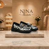 Sandra - Mocasines Clásicos Retro con Estilo