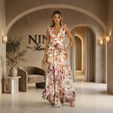 Isabela - Vestido largo con volantes