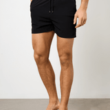 Shorts de baño lisos de secado rápido en negro