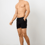 Shorts de baño lisos de secado rápido en negro