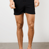 Shorts de baño lisos de secado rápido en negro